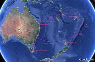 Early Australia and Pacific · 2004 route chart