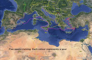The Mediterranean years · 2007–2012 route chart