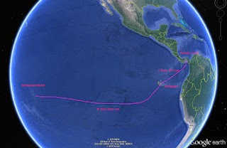 Galapagos and the Pacific crossing · 2014 route chart